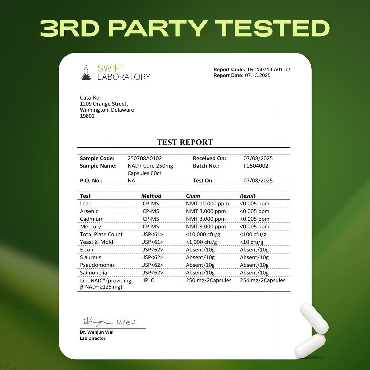 NMN Supplement Alternative – Liposomal NAD+ Supplement – Third-Party Tested – NAD CORE – 30-Day Supply – 60 Capsules