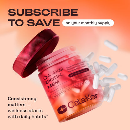 Hair Skin and Nails Supplement with Ca AKG | MSM | Hyaluronic Acid | Biotin | Vitamin C & Vitamin D3 K2 – Supports Radiant Skin, Promotes Shiny Hair & Strong Nails – 90 Capsules